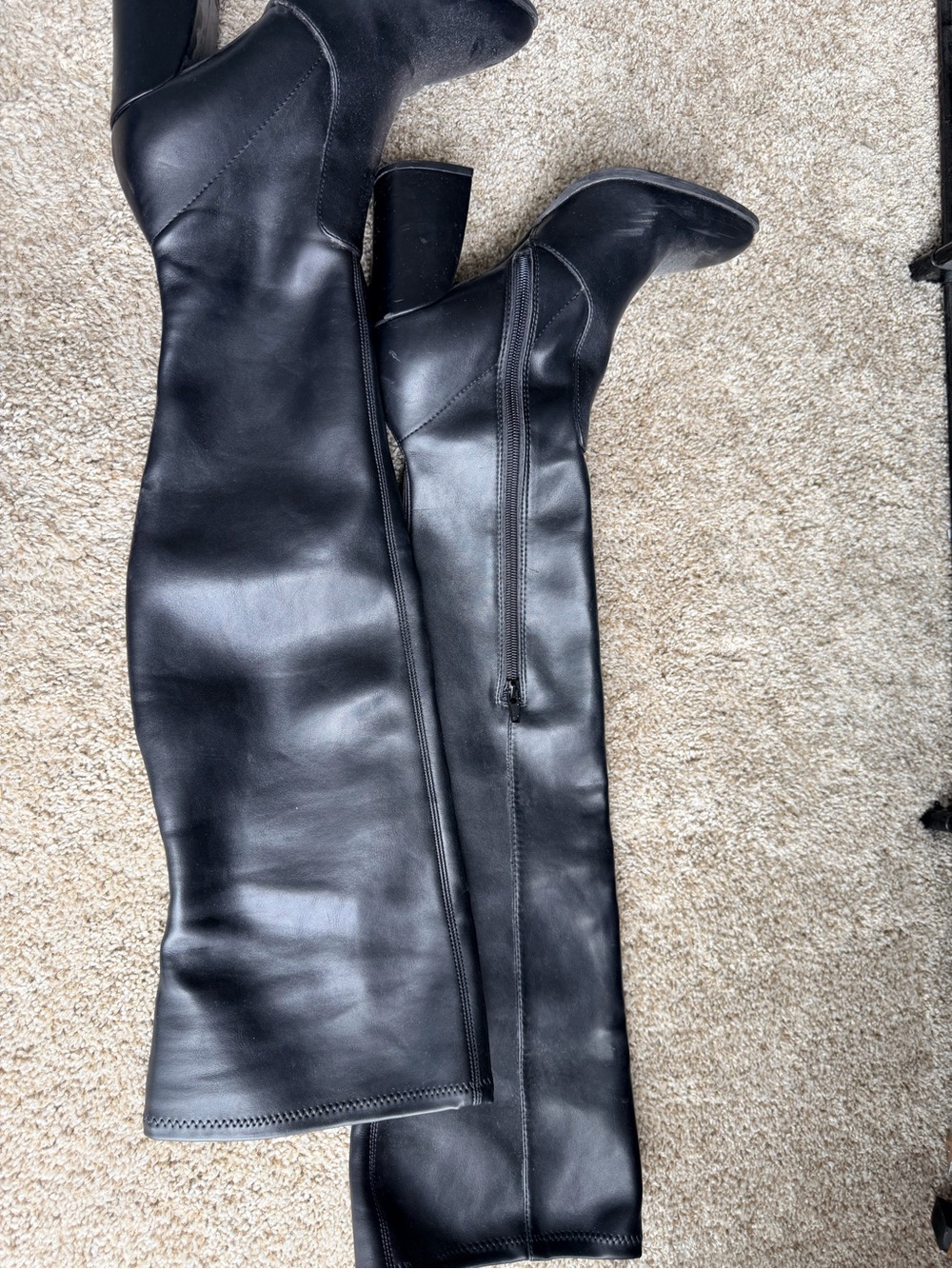 DV by Dolce Vita Black Over-the-Knee Leather Heeled Boots
